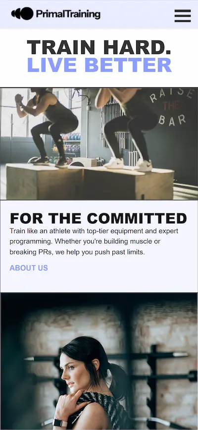 Primal Training Fitness ฟิตเนสยุคใหม่ Mobile View